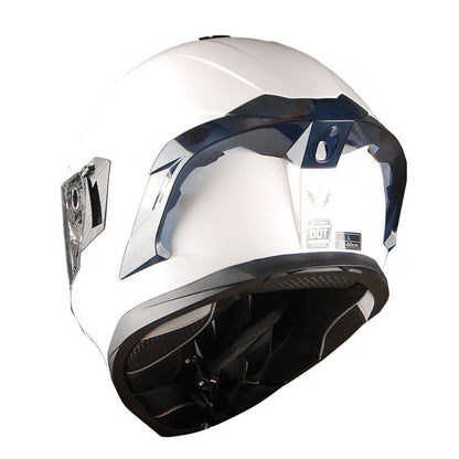 Motorcycle Helmet Full-Face Dual-Visor Shell with Clear Outer Shield, Smoked Inner Visor, Nine Colors and S-XL Sizes
