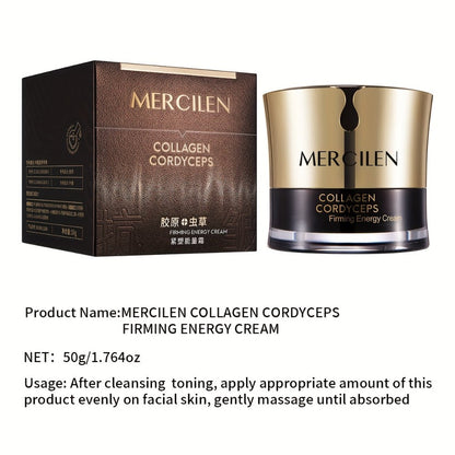 Face Cream Cordyceps Collagen 50g Formula with Squalane, Glycerin and Alcohol-Free Bottle Format