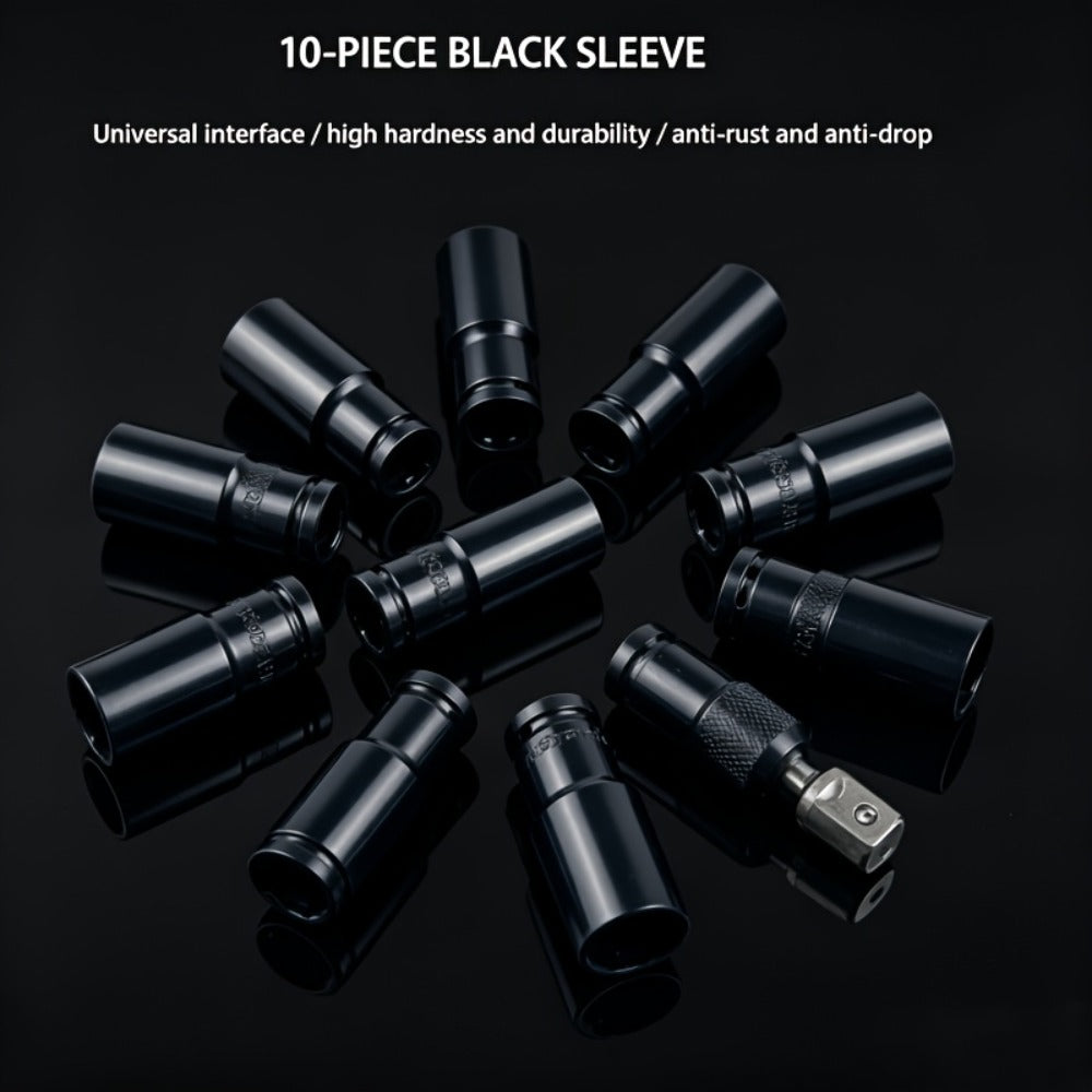 1/2 Inch Deep Impact Socket Set – Chrome Vanadium Steel for Tire Removal, Mechanical Repairs & Car Maintenance | Compatible with Electric