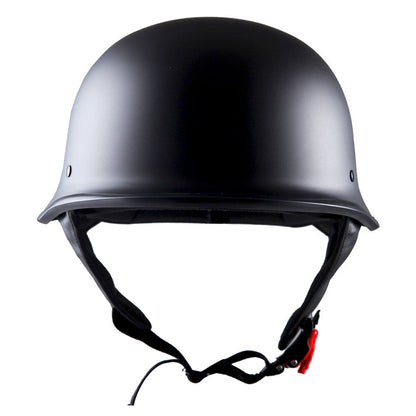 German Style Motorcycle Half Face Helmet – Novelty Skull & Carbon Fiber Design, UV Glossy Finish, Removable Washable Padding