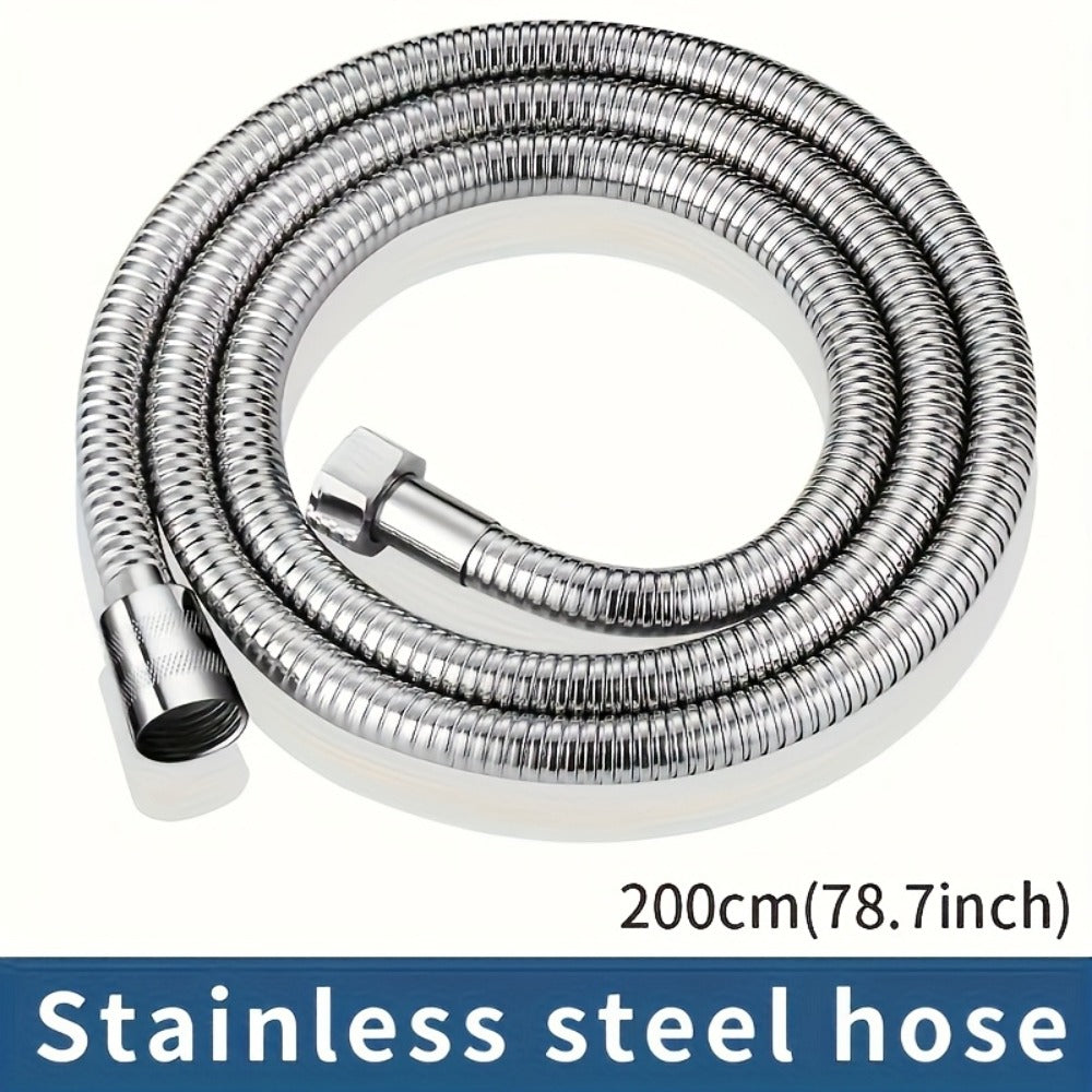 Flexible Stainless Steel Shower Hose Electroplated – Round Shape, Wall-Mounted Easy Install, for Rainfall Shower Heads & Sprayers