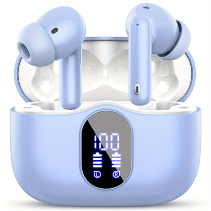 Bluetooth 5.3 Wireless Earbuds with LED Battery Display Case, Type-C Charging and 13 Color Options