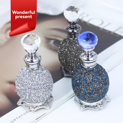 Perfume Bottle Refillable Atomizer 0.51oz, Vintage Imitation Crystal Arabic Style Empty Essential Oil Spray Bottle