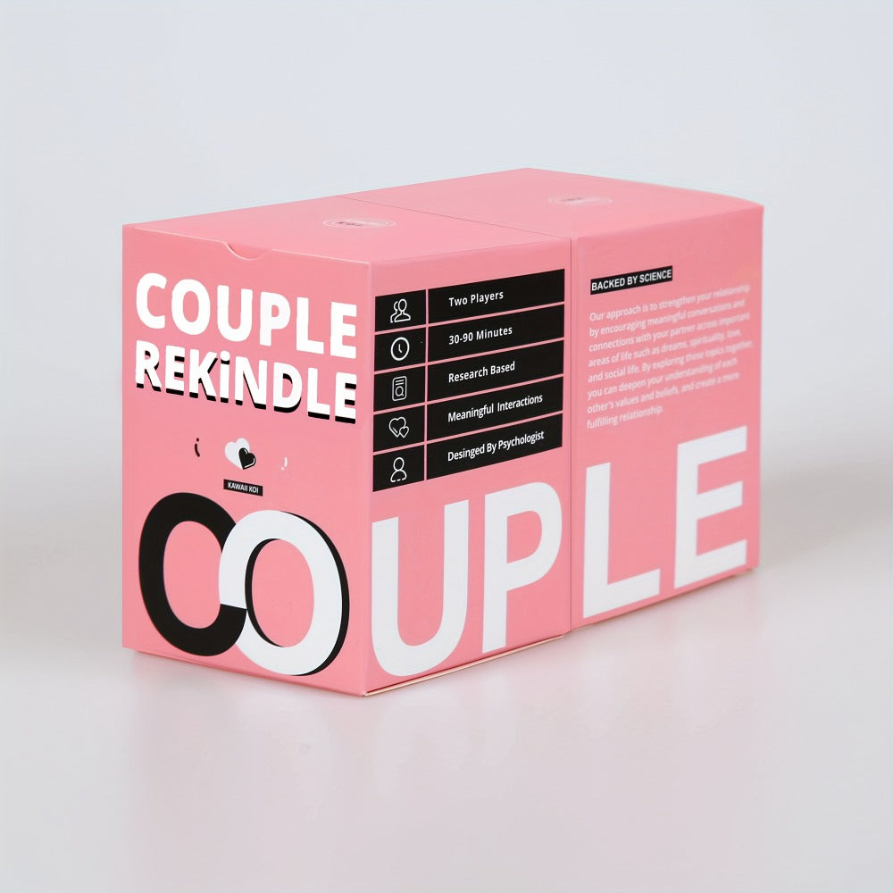 Couple Rekindle Conversation Card Game with 165 Cards, 10 Prompt Categories, Pink Box and Two-Person Play Format