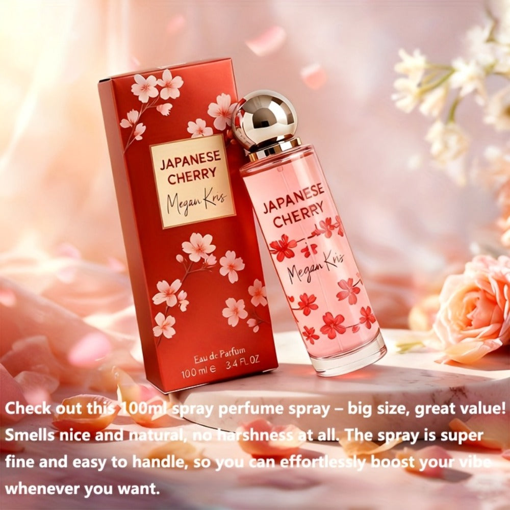 100ml/3.38oz Women's Perfume Spray for Hair & 1Body - Cherry Blossom Eau de Toilette, Floral Scent with Fragrance