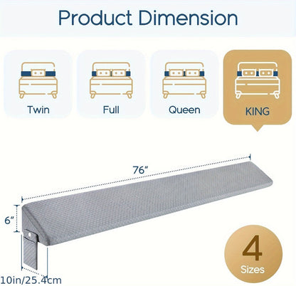 Mattress Gap Wedge Pillow in Twin, Full, Queen or King with Grey, White and Bamboo-Labeled Options