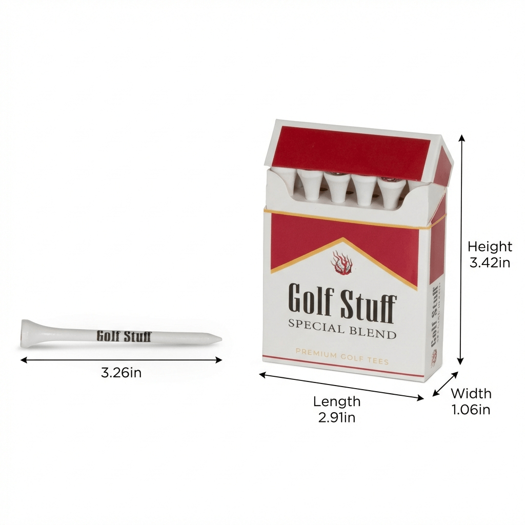 24-Piece Plastic Golf Tee Set with 3.26-Inch White Tees and Two Red-and-White Novelty Storage Boxes