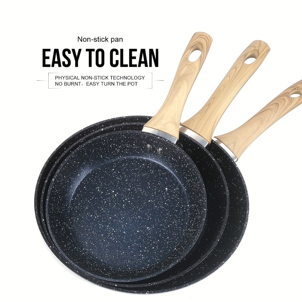 Non-Stick Frying Pan Set 3-Piece 7 9.5 11 Inch, Skillet Set with Insulated Handle for Home Cooking, Dining and Outdoor Meals