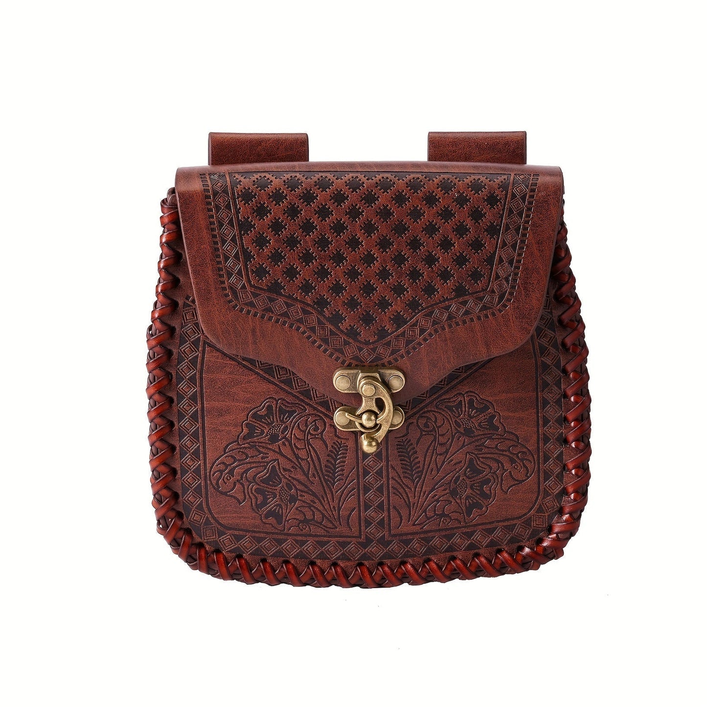 Dragon Embossed Faux Leather Waist Bag, Medieval Viking Norse Style Belt Pouch, Coin Purse Hip Bag for Renaissance Faire