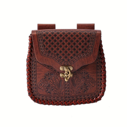 Dragon Embossed Faux Leather Waist Bag, Medieval Viking Norse Style Belt Pouch, Coin Purse Hip Bag for Renaissance Faire