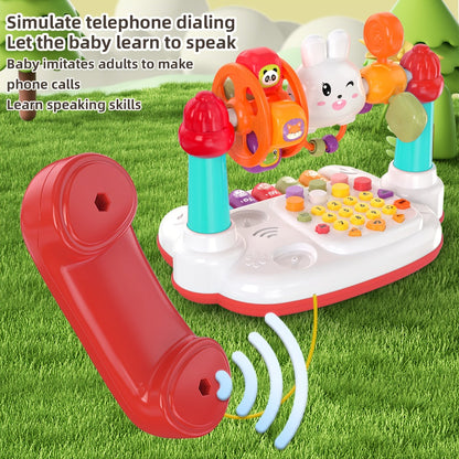 Rabbit Story Machine Toy for Kids with Piano Music & LED Lights, Multifunctional Educational Phone Toy