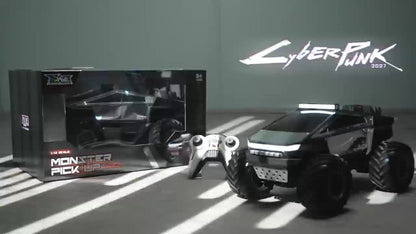 1:12 Scale RC Monster Truck 4WD, Remote Control Cybertruck & Pickup Truck with LED Lights & Sound Effects