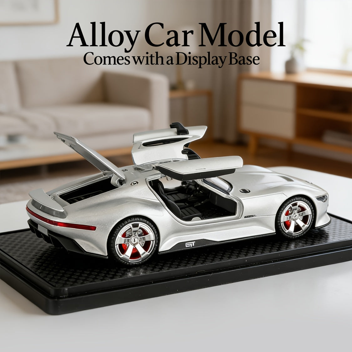 Mercedes-Benz GT Supercar Diecast Model with Gull-Wing Doors, Zinc Alloy High-Detail Static Collectible