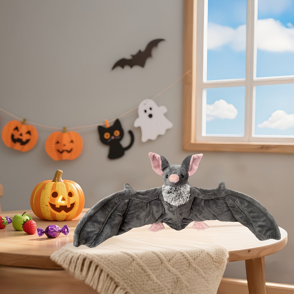 Giant Bat Plush Stuffed Animal 23 Inch Wingspan Grey Spooky Bat Toy with the Listed Color, Size or Set Options for Everyday Use