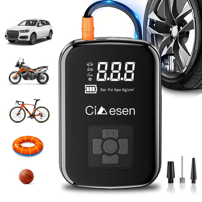 Portable Tire Inflator Air Compressor 150PSI 100W Cordless 4000mAh Digital Display 5 Modes USB-C Fast Charge for Car Motorcycle Bicycle Ball