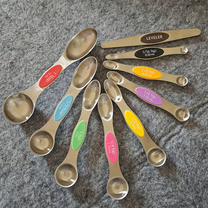 Stackable Measuring Cup and Spoon Sets with 8-, 9- or 17-Piece Black and Colorful Checkout Options