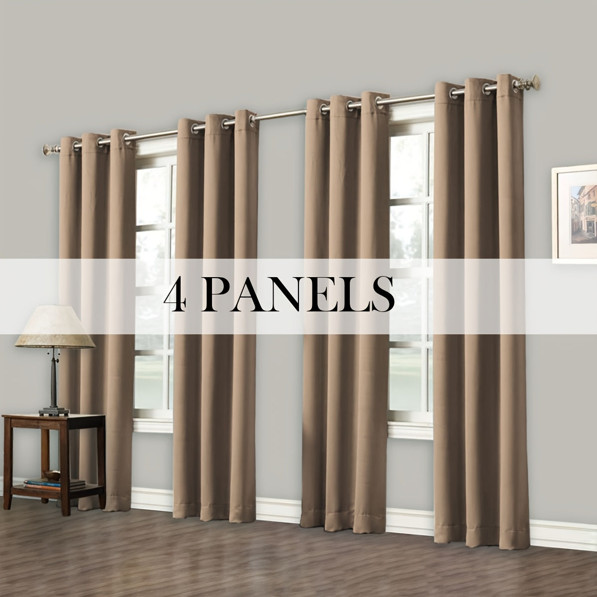 Grommet-Top Blackout Curtain Options in Nine Colors with Seven Width, Length or Panel-Count Labels