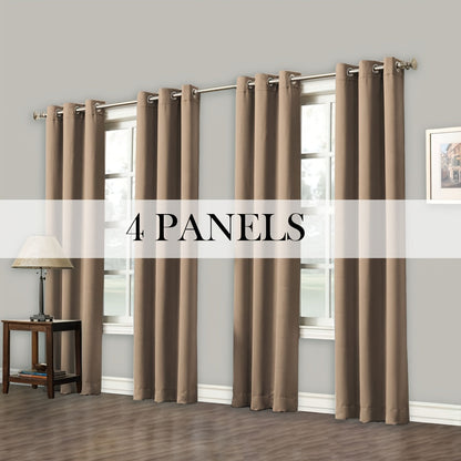 Grommet-Top Blackout Curtain Options in Nine Colors with Seven Width, Length or Panel-Count Labels