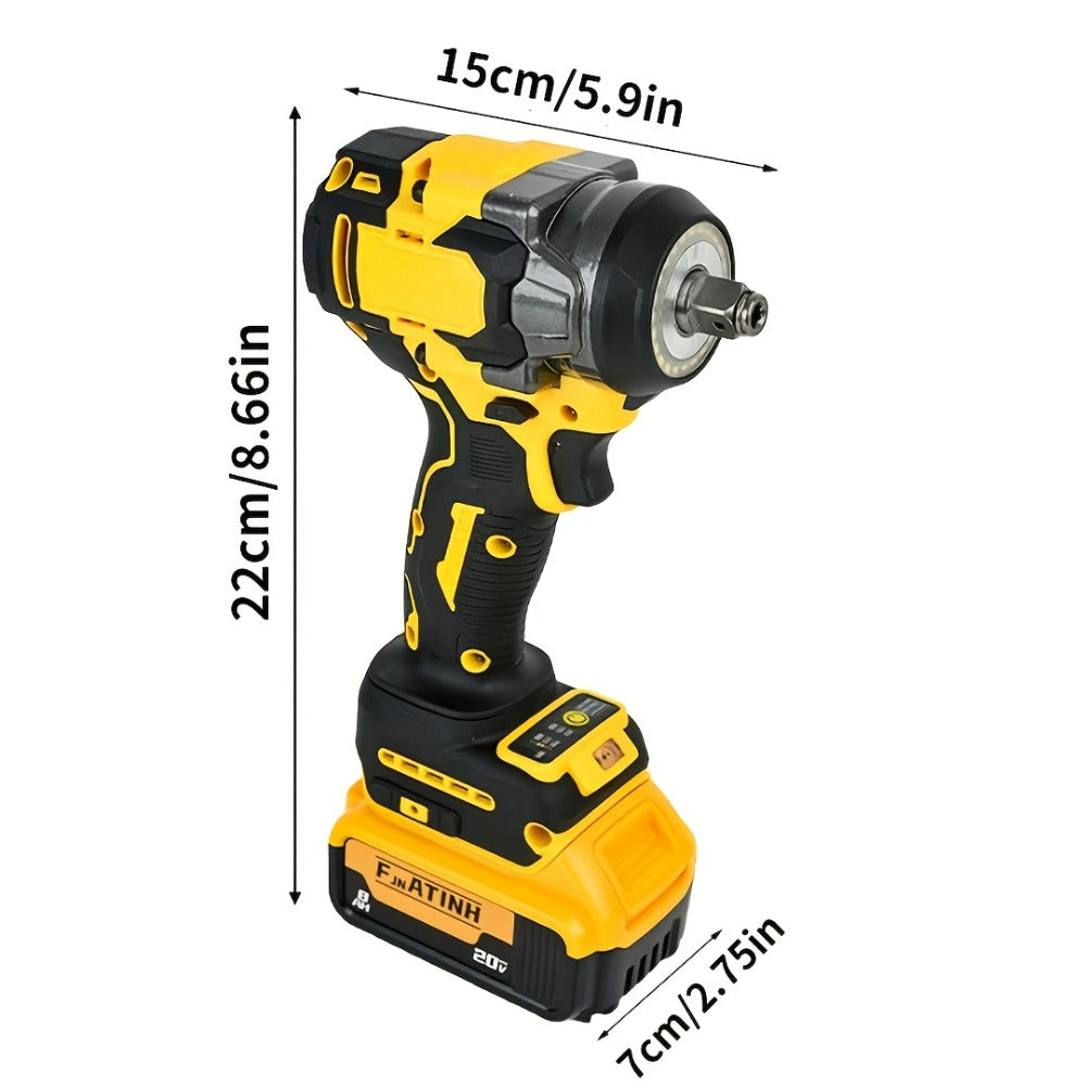 Brushless Impact Wrench for Dewalt 20V Battery - 1/2 Inch -Ft High Torque Electric Impact Gun, 3300 RPM for Cars & Home Use