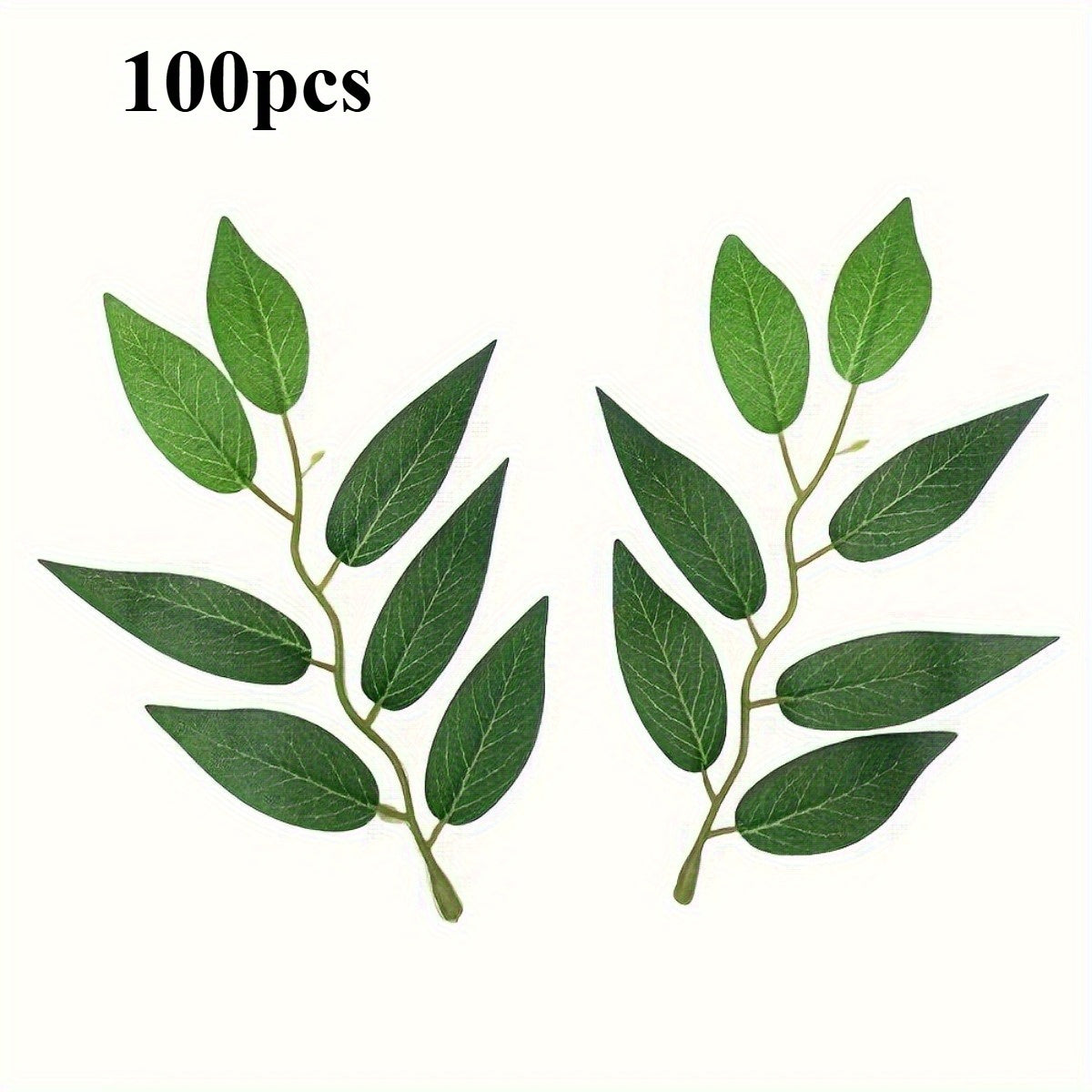 Artificial Ivy Leaves 100pcs Real Touch Faux Greenery Bulk, Realistic Plastic Willow Leaf for Wedding Home Decor DIY Wreaths Party Outdoor