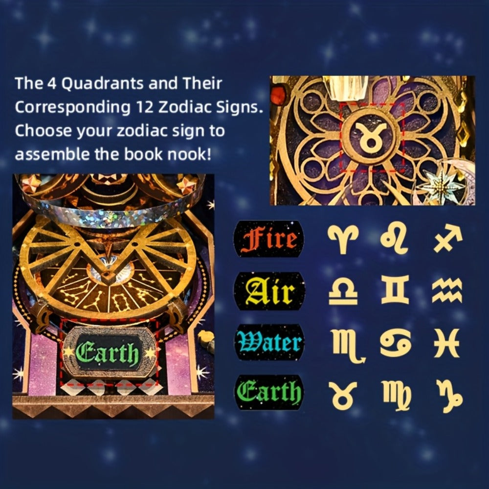 3D Wooden Zodiac Puzzle Kit, 12 Astrological Signs Constellation Model, DIY Wood Craft for Home & Office Decor