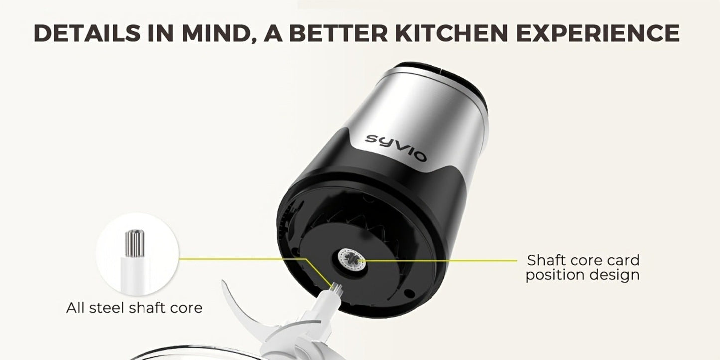 Mini Food Processor 450W, Electric Food Chopper with 2 Bowls & 4 Bi-Level Blades for Meat, Baby Food