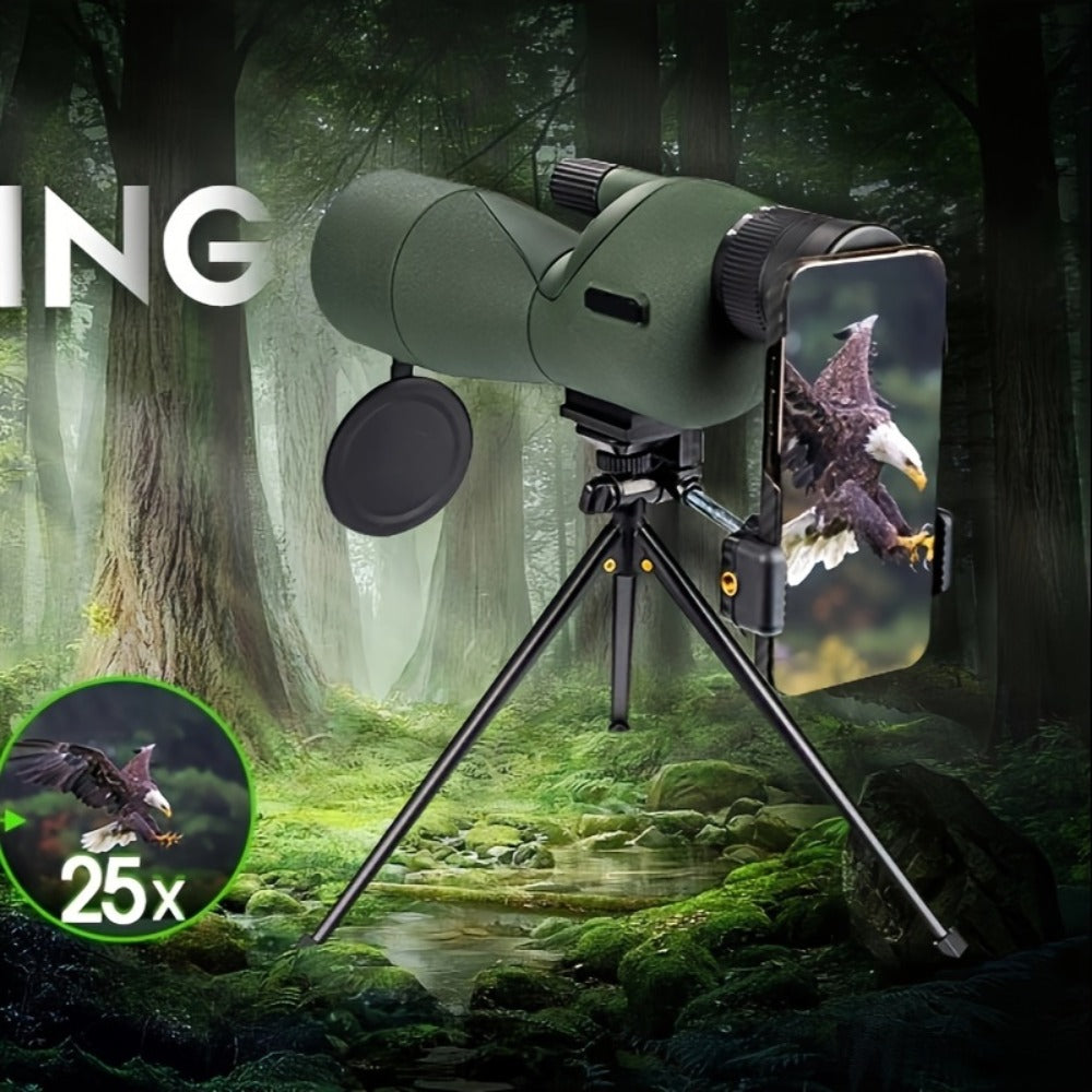 25-75x60 Spotting Scope with Tripod, Carrying Bag & Smartphone Adapter, High-Power Variable Zoom Scope for Target Shooting