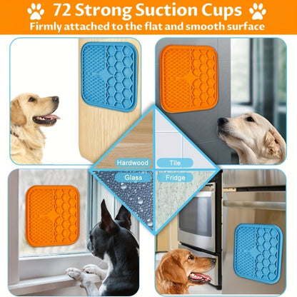 Lick Mat for Dogs & Cats 5-Pack with Suction Cups – Slow Feeder Licking Pad for Anxiety Relief & Boredom, Peanut Butter Treat Mat