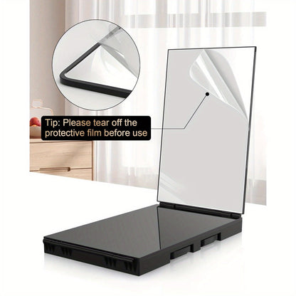 Self Hair Cutting Mirror 360° View 3-Way Anti-Fog HD Glass with 10X Magnifying Mirror – Height Adjustable Door Wall Table Mount DIY Home