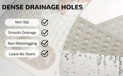Textured Shower Bath Mat in 14.2 x 27.5 or 19.7 x 31.5-Inch Sizes and Six Color-and-Size Combinations