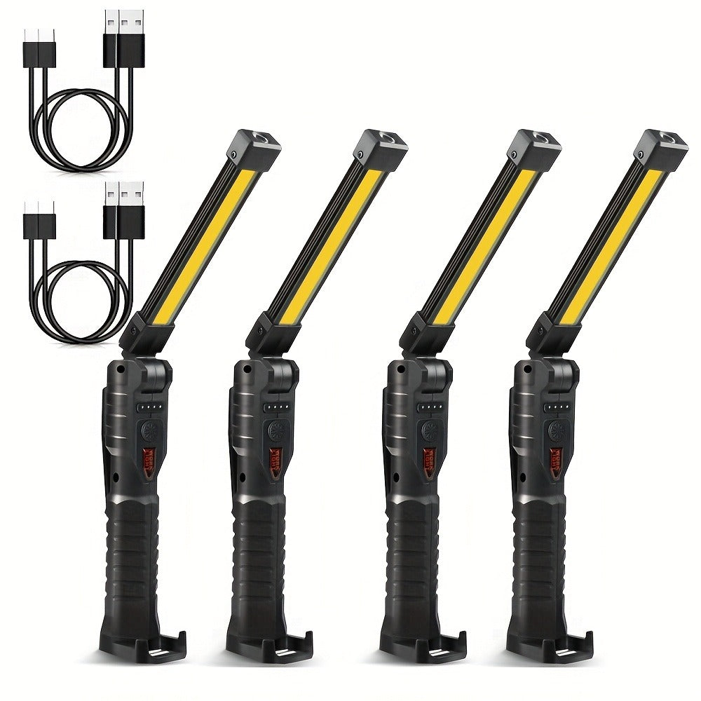 COB LED Work Light Magnetic Base Rechargeable USB 20000 Lumens 7 Modes 180° Rotation Portable for Entryways, Bedrooms and Living Spaces
