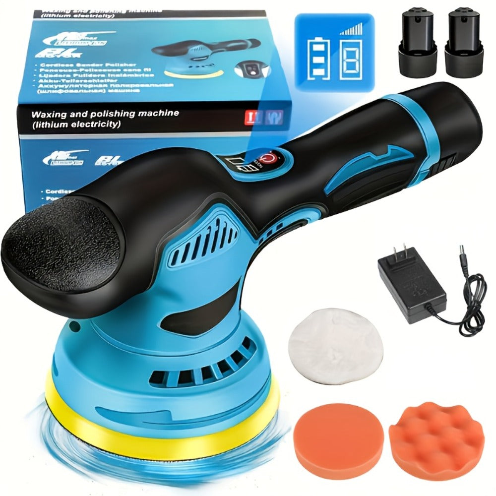 Cordless Car Polisher Buffer Machine – 8-Speed 5000 RPM Orbital Polishing Machine with 6" Pad, Rechargeable Battery & Charger for Car
