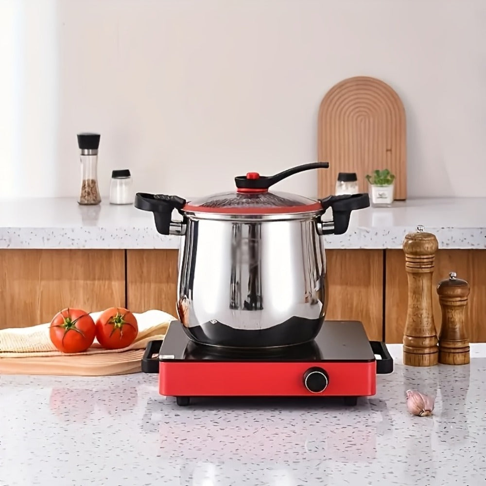 Stainless Steel Quick Cooking Pot with Lid Large, Food-Grade Non-Stick Scratch-Resistant Saucepan