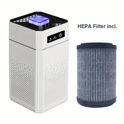 Air Purifiers for Bedroom with HEPA Filter, USB Power, Compact Desktop Form and White Finish for Bedroom or Office
