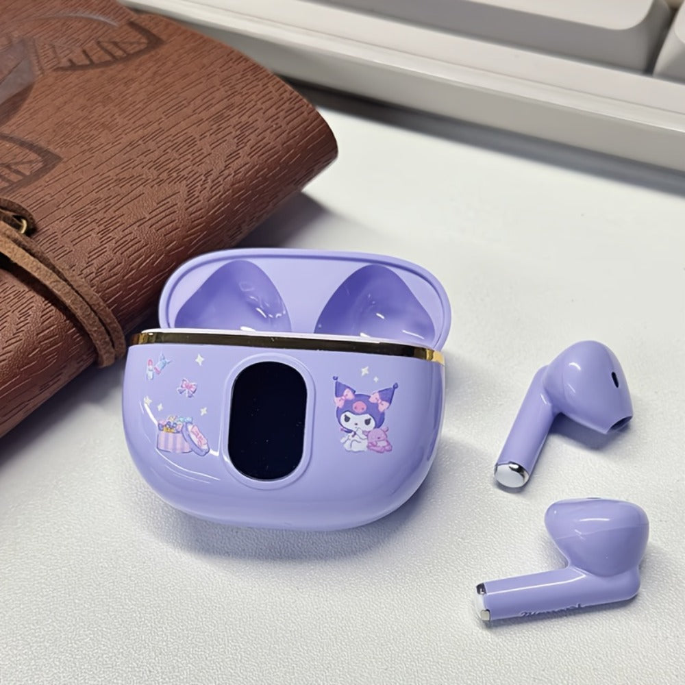 Kuromi Pompompurin Open-Fit Wireless Earbuds 360° Environmental Awareness LED Digital for Bedside Audio, Alarms and Room Entertainment