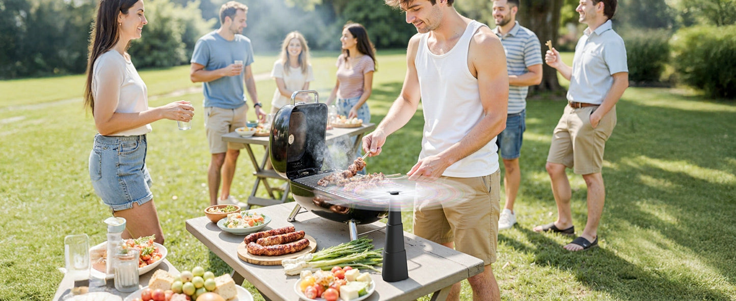 Outdoor Food Fan 4-Pack Battery Powered Silent Table Fan with Hook for Picnic BBQ Patio Party for Grilling, Camping and Outdoor Meals