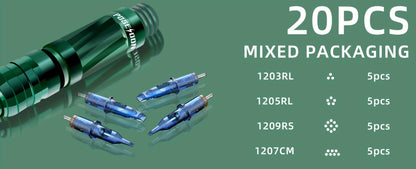 Tattoo Machine Kit LTK06 Wireless Rotary Pen with Carry Bag, 20 Cartridges, 11 Inks, Caps and Practice Supplies