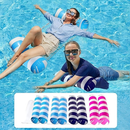 Inflatable Swimming Ring Pool Float for Adults 2/4/6 Pack, Classic Striped Swim Tube, Leak-Resistant PVC