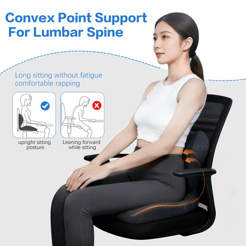 Ergonomic Seat Cushion for Tailbone & Lumbar Pain Relief – Memory Foam L-Shaped Car & Office Chair Cushion for Truck Drivers & Long Sitting