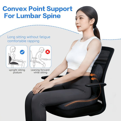 Ergonomic Seat Cushion for Tailbone & Lumbar Pain Relief – Memory Foam L-Shaped Car & Office Chair Cushion for Truck Drivers & Long Sitting