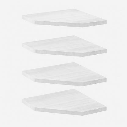 Floating Corner Wall Shelf 5-Sided Wall Mounted Storage Rack – Modern Display Unit for Bathroom, Kitchen, Bedroom & Living Room – Set of 2