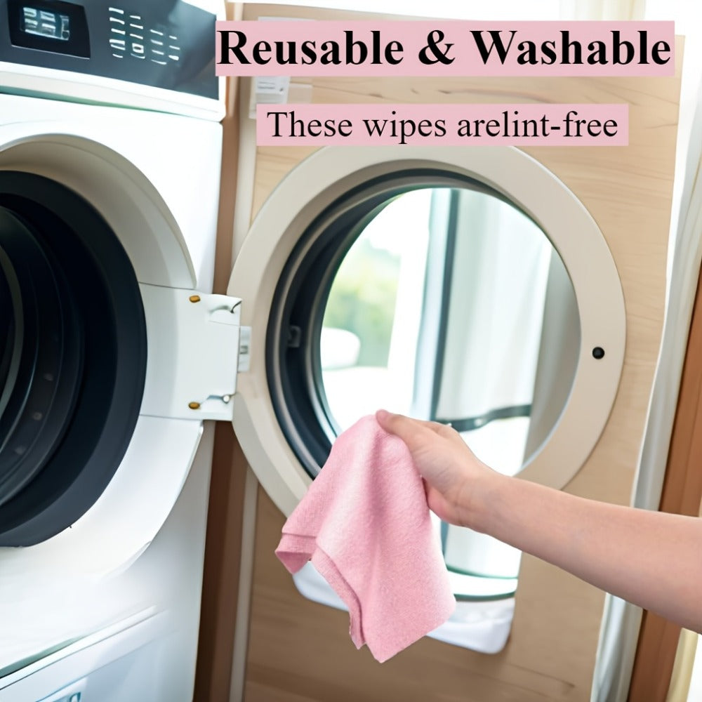 Reusable Microfiber Cleaning Towels 30-Pack, Kitchen Dish Cloth Roll, Absorbent Hand-Torn Disposable Napkins