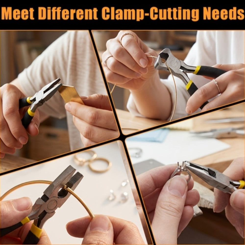 Jewelry Making Pliers Set 3/14pcs Tool Kit - Professional Round Nose, Flat Nose & Needle Nose Pliers