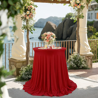 Spandex Cocktail Table Cover Round Stretch Tablecloth for Party Wedding Banquet – Elastic High Top Table Cloth Fitted Cover for Events