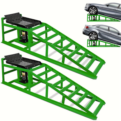 Hydraulic Car Ramps 2-Pack 10000 LB Heavy Duty Vehicle Lift Ramp Adjustable Height 9.84-14.96 Inch for Oil Change Undercarriage Repair Home