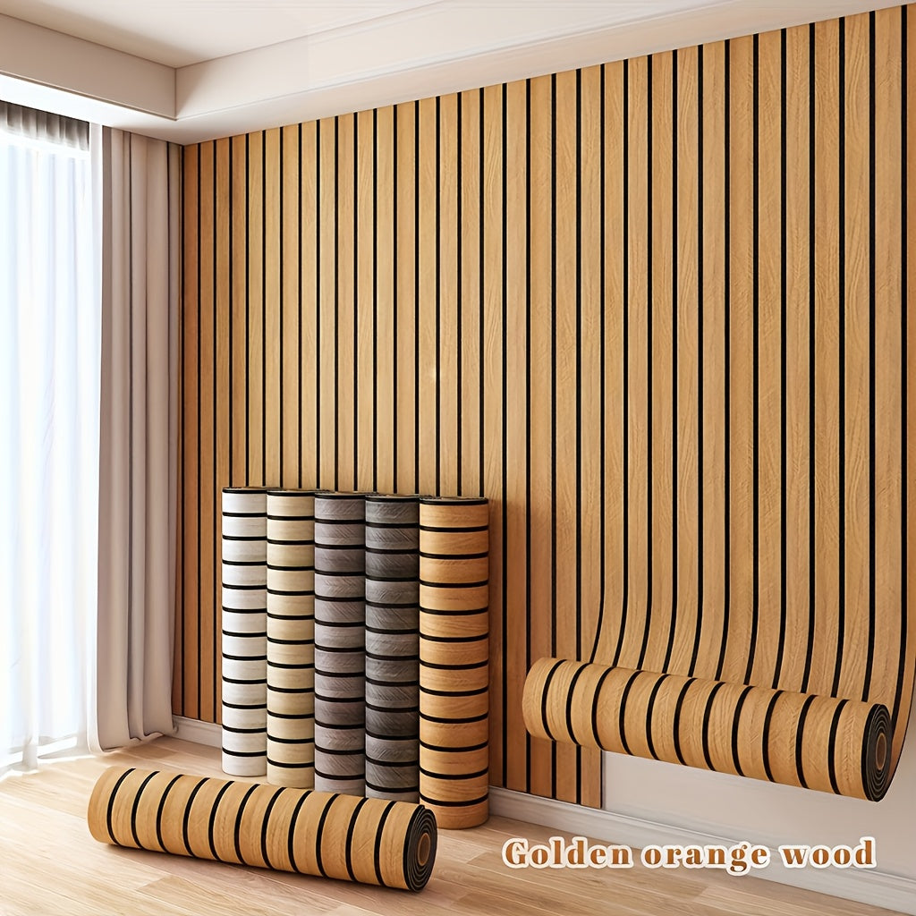 3D Wood Grain Wall Panels Self-Adhesive Peel and Stick Soundproof Grid Board Thick Matte, for Entryways, Bedrooms and Living Spaces