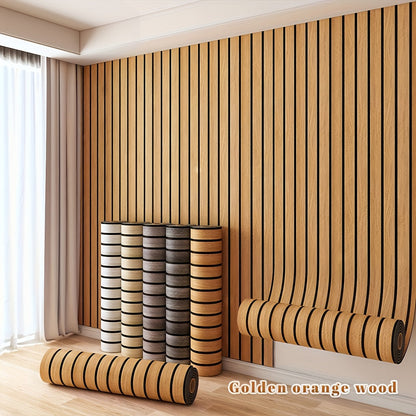 3D Wood Grain Wall Panels Self-Adhesive Peel and Stick Soundproof Grid Board Thick Matte, for Entryways, Bedrooms and Living Spaces