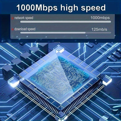 Gigabit Ethernet Splitter 1 to 4 Port 1000Mbps High-Speed LAN Network Adapter with USB Power Cable