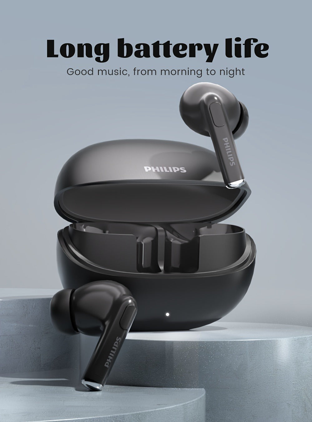 True Wireless Earbuds Philips In-Ear Stem Set with 18-Hour Listed Battery Life, Smart Tap Controls and Two Colors