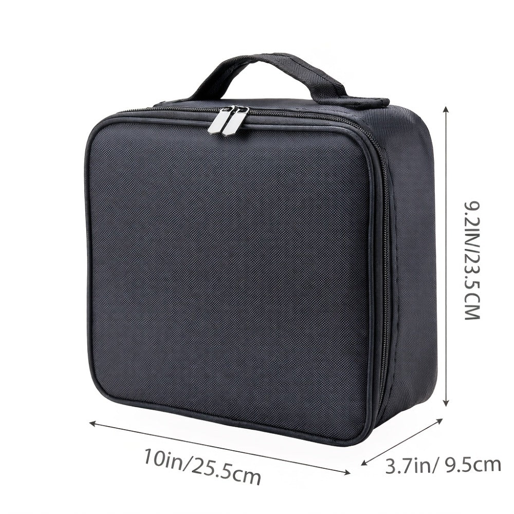 Makeup Bag Fabric Travel Case with Easy-Clean Lining and Top Handle for Travel, Vanity and Everyday Beauty Storage